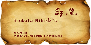 Szekula Miklós névjegykártya