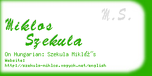 miklos szekula business card